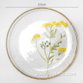 Creative Hand Painted Flower Glass Plates Set